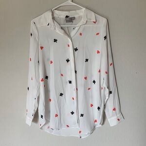 NWT ASOS Maternity Hearts & Spades Print Button Down